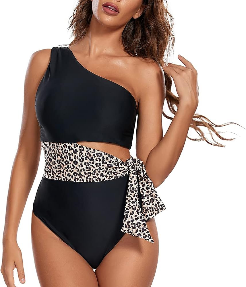 Dixperfect Women's Cut Out One Piece Swimwear Bathing Suit One Shoulder Beachwear Monokini | Amazon (US)