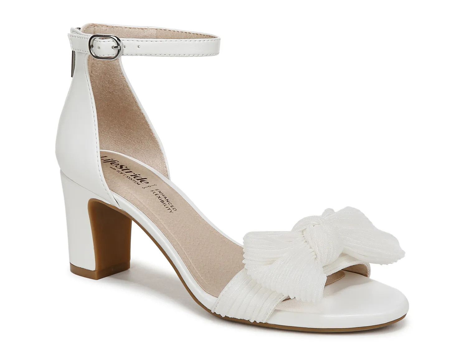 LifeStride Florencebow Bow Sandal | Women's | White | Size 11 | Heels | Sandals | Ankle Strap | DSW