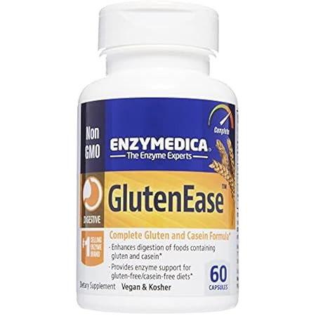 Enzymedica GlutenEase, Food Intolerance Digestive Aid, Defense Against Hidden Gluten Meals, 60 Capsu | Amazon (US)