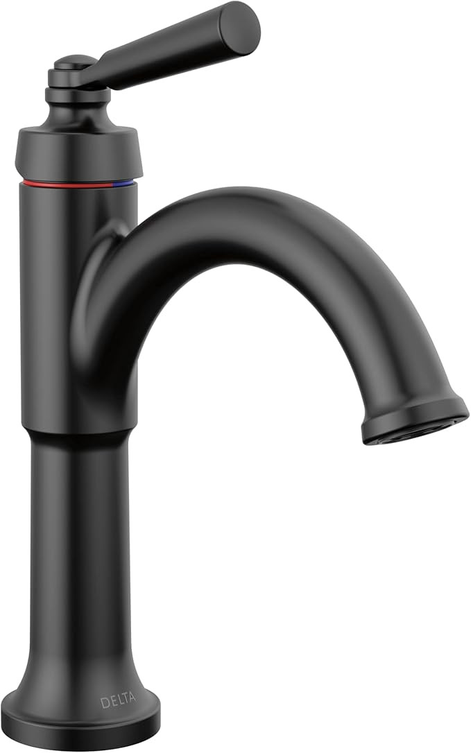 Delta Faucet Saylor Matte Black Bathroom Faucet, Single Hole Bathroom Faucet, Single Handle Bathr... | Amazon (US)