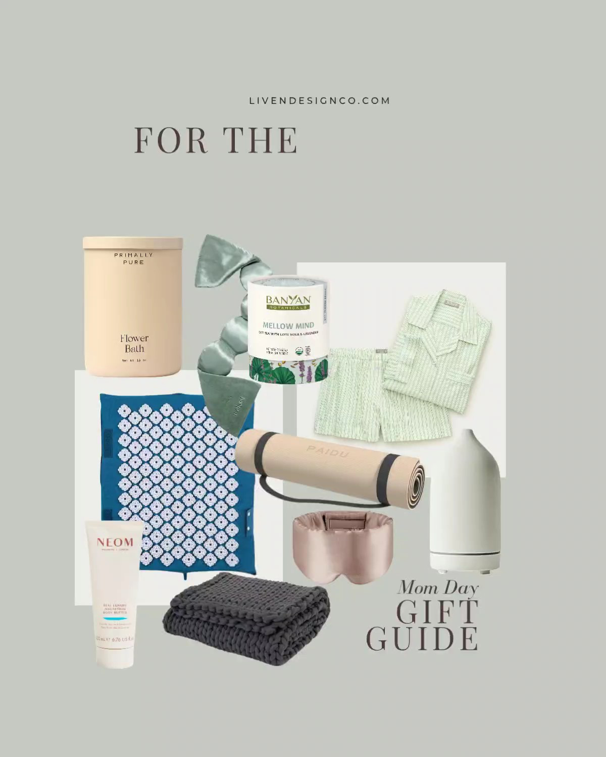 Mother's day gift guide. Gift for her. Relaxation gift. Rest. Pajama set. Pj set. Bath body gift. Acupressure. Yoga mat. Magnesium lotion. Diffuser. Stress relief

#LTKMothersDay #LTKSeasonal #LTKSaleAlert