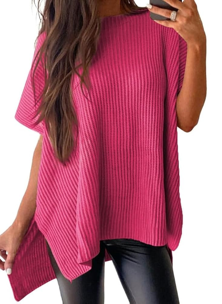 SHEWIN Womens Tops Crewneck Short Sleeve Sweater Causal Tunic Tops Lightweight Summer Sweaters fo... | Amazon (US)