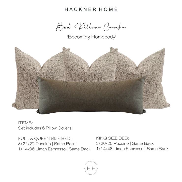 Bed Pillow Combo 'Becoming Homebody' | Hackner Home (US)