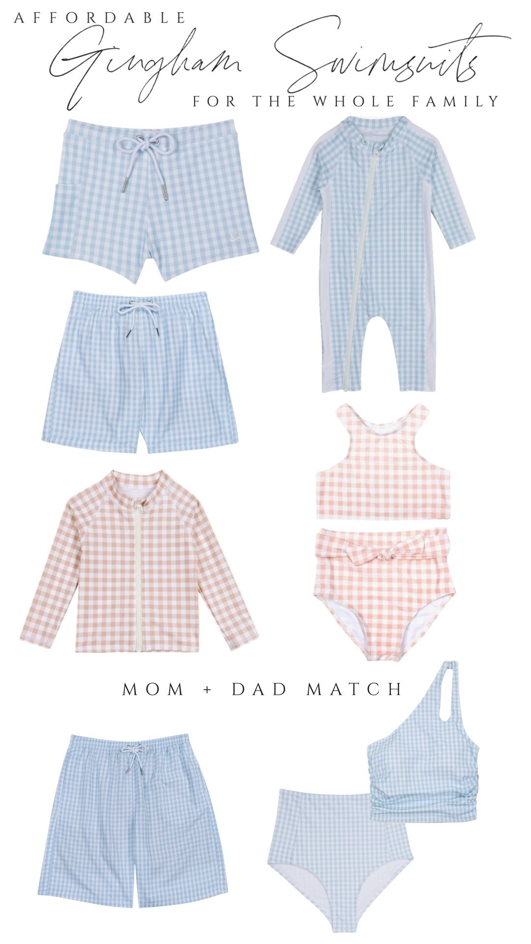 Affordable gingham swimsuits the whole family can wear!

#LTKBaby #LTKKids #LTKSwim