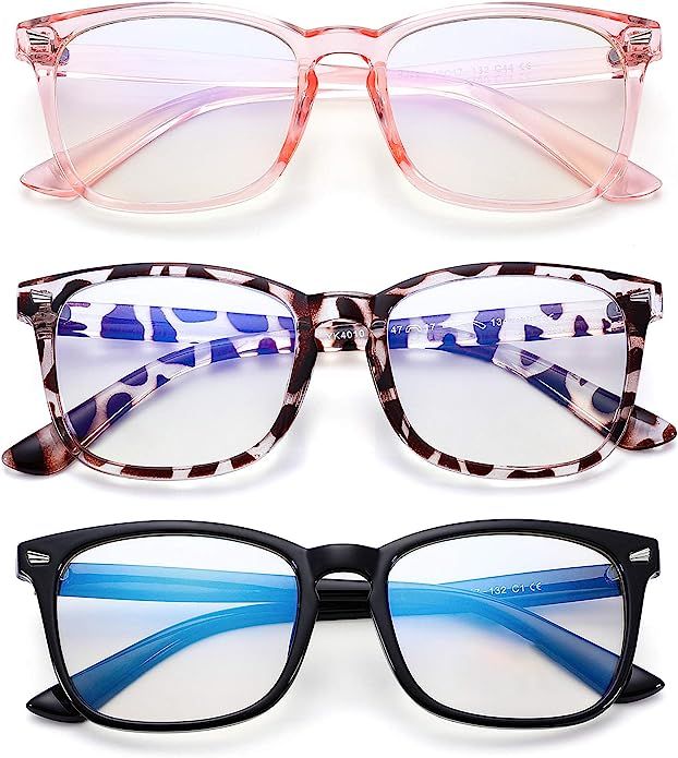 COASION Blue Screen Glasses for Kids, 3 Pack Blue Light Blocking Glasses for Girls Boys, Computer... | Amazon (US)