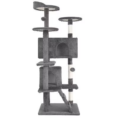 BestMassage Cat Tree 54 Inch Cat Tower with Sisal Scratching Post, Ashy | Target