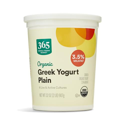 Organic Greek Whole Milk Yogurt, Plain, 32 oz | Amazon (US)