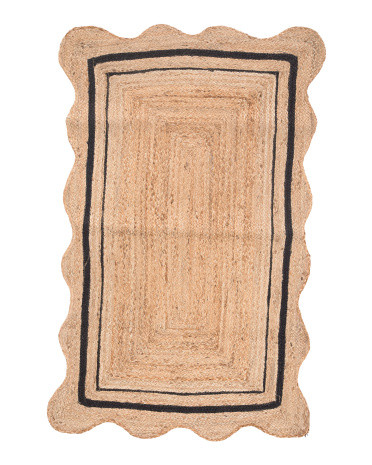 3X5 Natural Jute Scalloped Scatter Rug | TJ Maxx