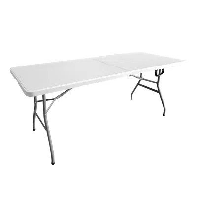 6 FT Granite White Folding Table with Easy-Carry Handle | Wayfair North America