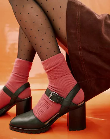 The Claudie Heeled Lugsole Mary Jane in Leather | Madewell