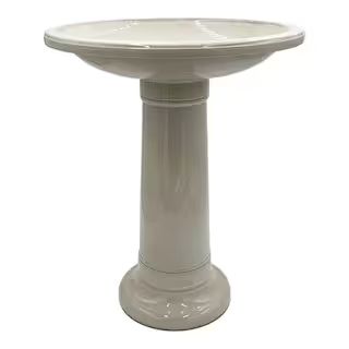 CHG CLASSIC HOME & GARDEN Classic 17.4 in. Dia Resin Dusky Taupe Birdbath 710006-451R - The Home ... | The Home Depot