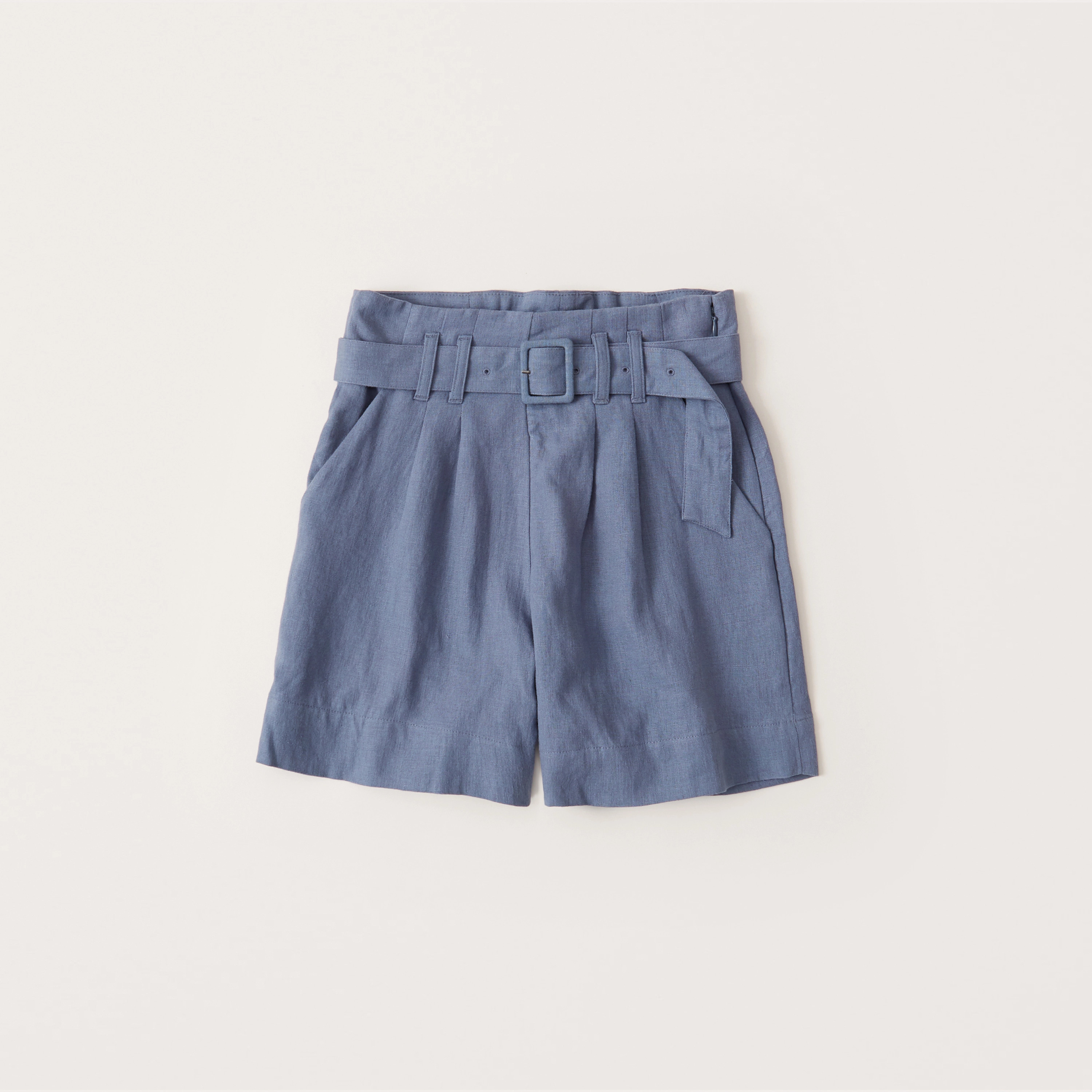 Belted Linen-Blend Shorts | Abercrombie & Fitch (US)