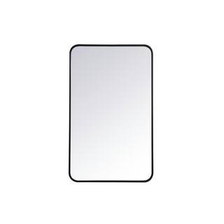 Timeless Home 22 in. W x 36 in. H x Modern Soft Corner Metal Rectangle Black Mirror MIR1604472BK ... | The Home Depot