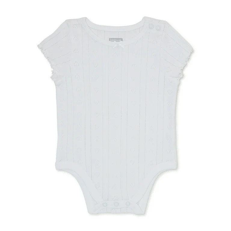 Garanimals Baby Girls Short Sleeve Pointelle Bodysuit, Sizes 0/3M-24M | Walmart (US)