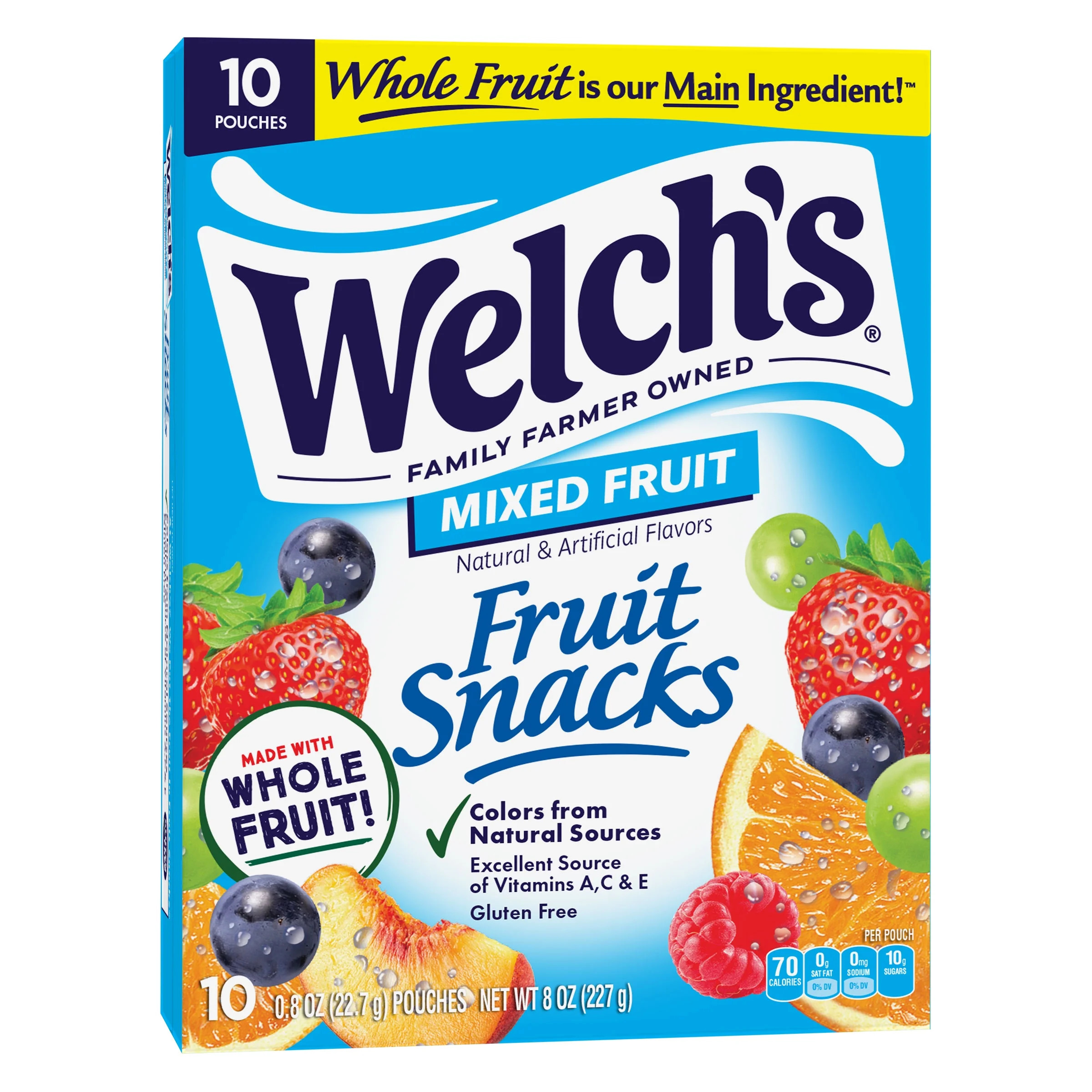 Welch's Fruit Snacks Gluten-Free Mixed Fruit Soft Fruit Snacks for Stocking Stuffers, .8 oz, 10 C... | Walmart (US)