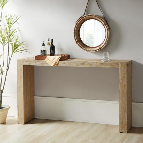 Vince Natural Distressed Wood Console Table | World Market