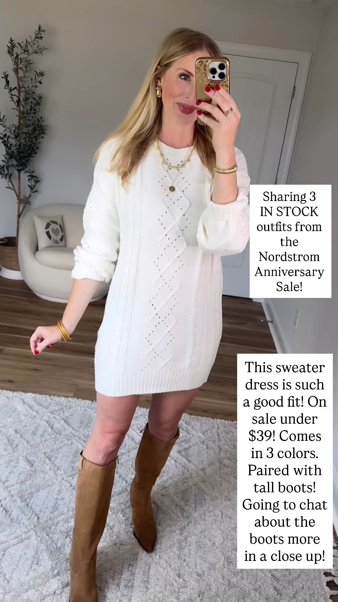 Nordstrom Anniversary Sale try on, white cable knit sweater dress 

#LTKSaleAlert #LTKFindsUnder50
