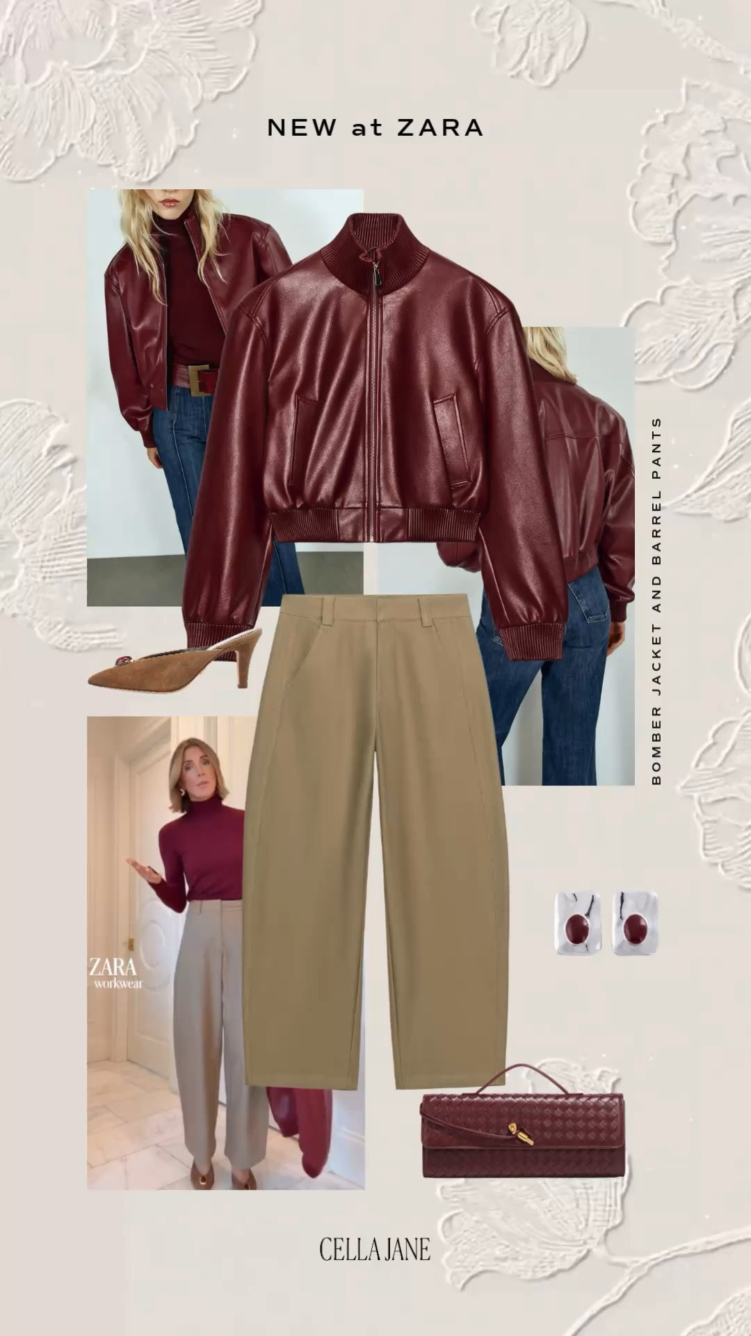 Fall workwear outfit idea from @Zara! These barrel pants are such a nice fabric and come in 3 colors. I’m wearing size small in the top and jacket & size XS in the pants.