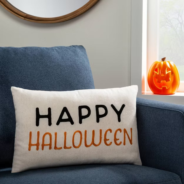 Happy Halloween and Stripe Halloween Decorative Pillow - Hyde & EEK! Boutique™ | Target