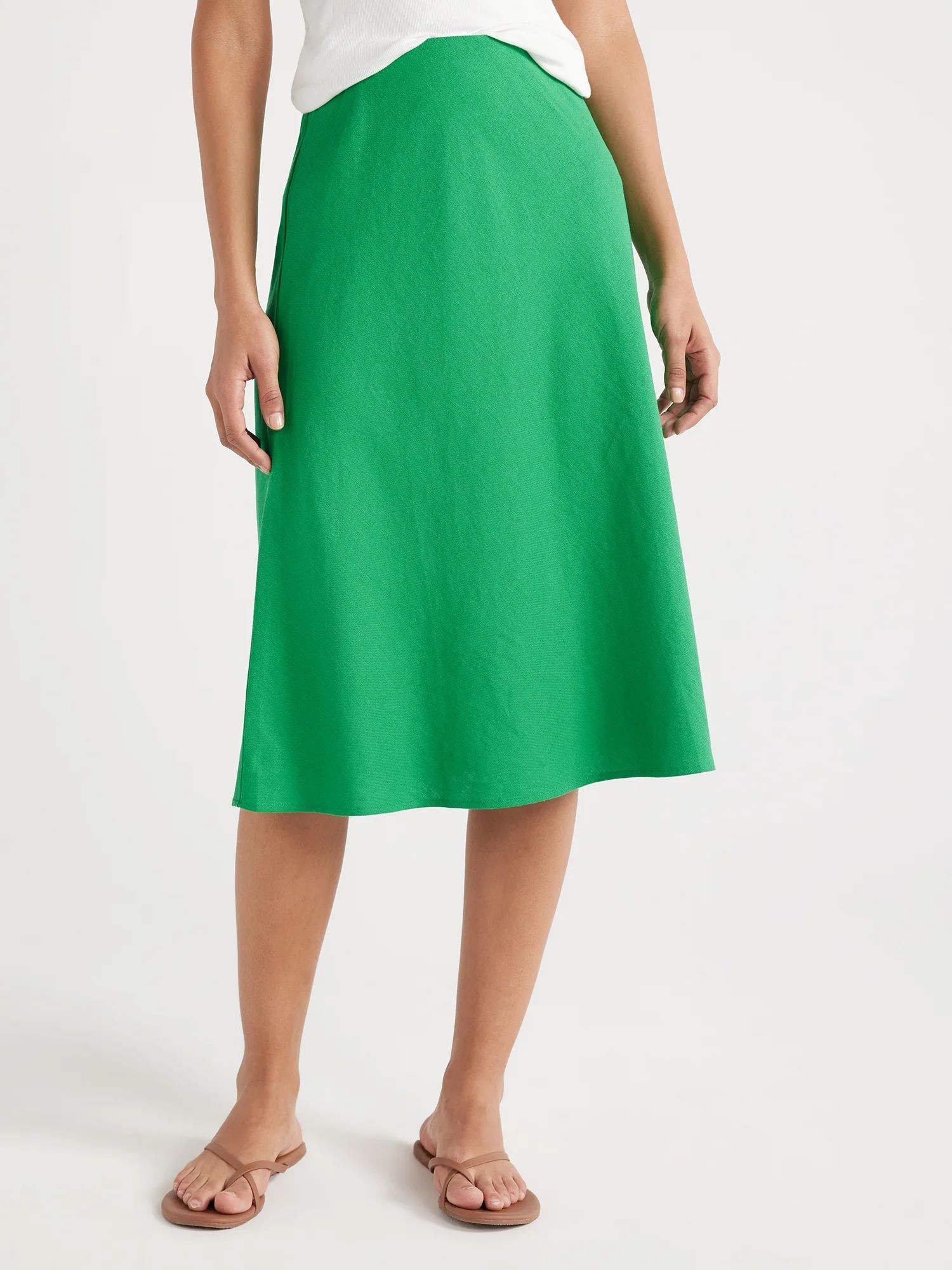 Free Assembly Women’s Bias Slip Midi Skirt, Sizes XS-XXL | Walmart (US)