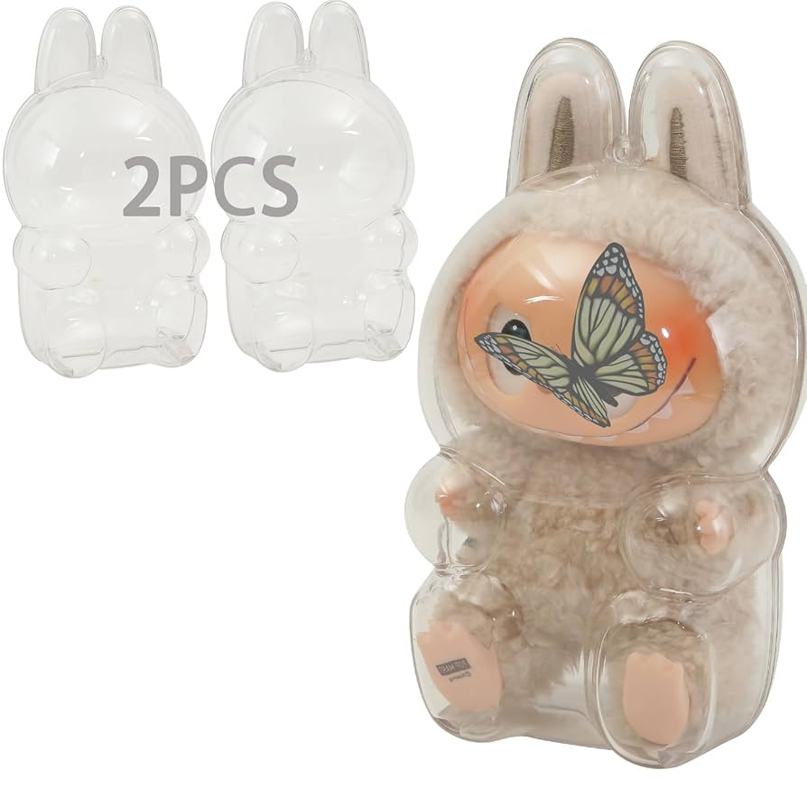 2pcs Protective for LABUBU Case, Clear Figure Display Bag with Keychain, Plastic Protective Cover... | Amazon (US)