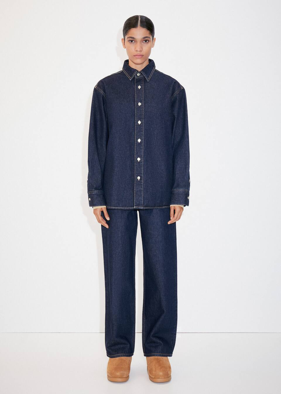 Oversized denim overshirt -  Women | Mango USA | MANGO (US)