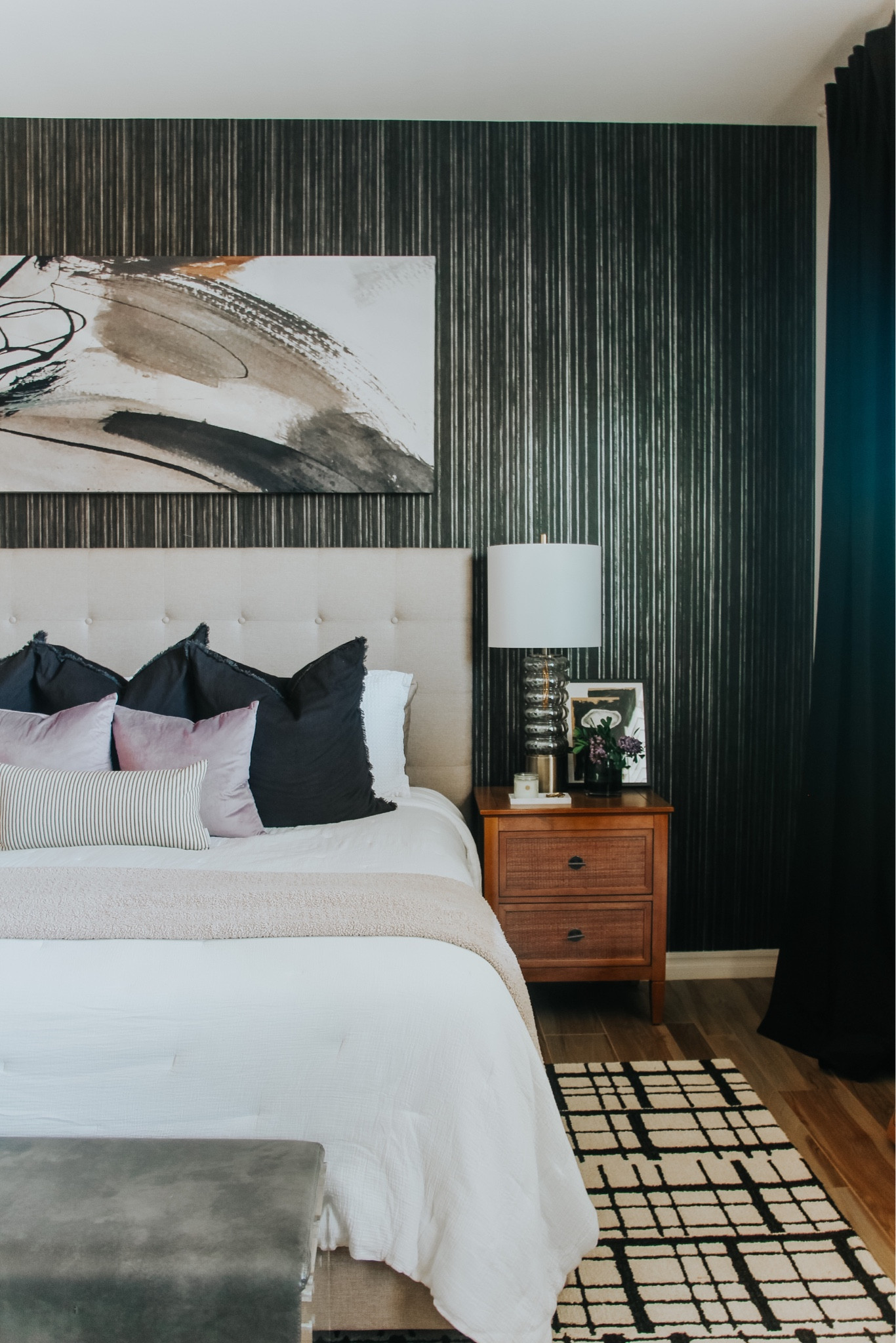 Spring Decor, and a neutral styled bedroom! Primary bedroom design, lavender pillows from Amazon to add a Spring Touch! Peel and stick wallpaper, accent, wall bedroom decor, room refresh

#LTKFind #LTKunder50 #LTKhome