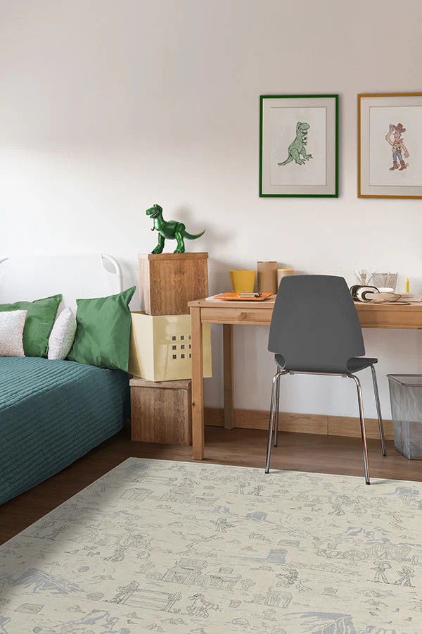 Woody's Roundup Stone Blue Rug | Ruggable
