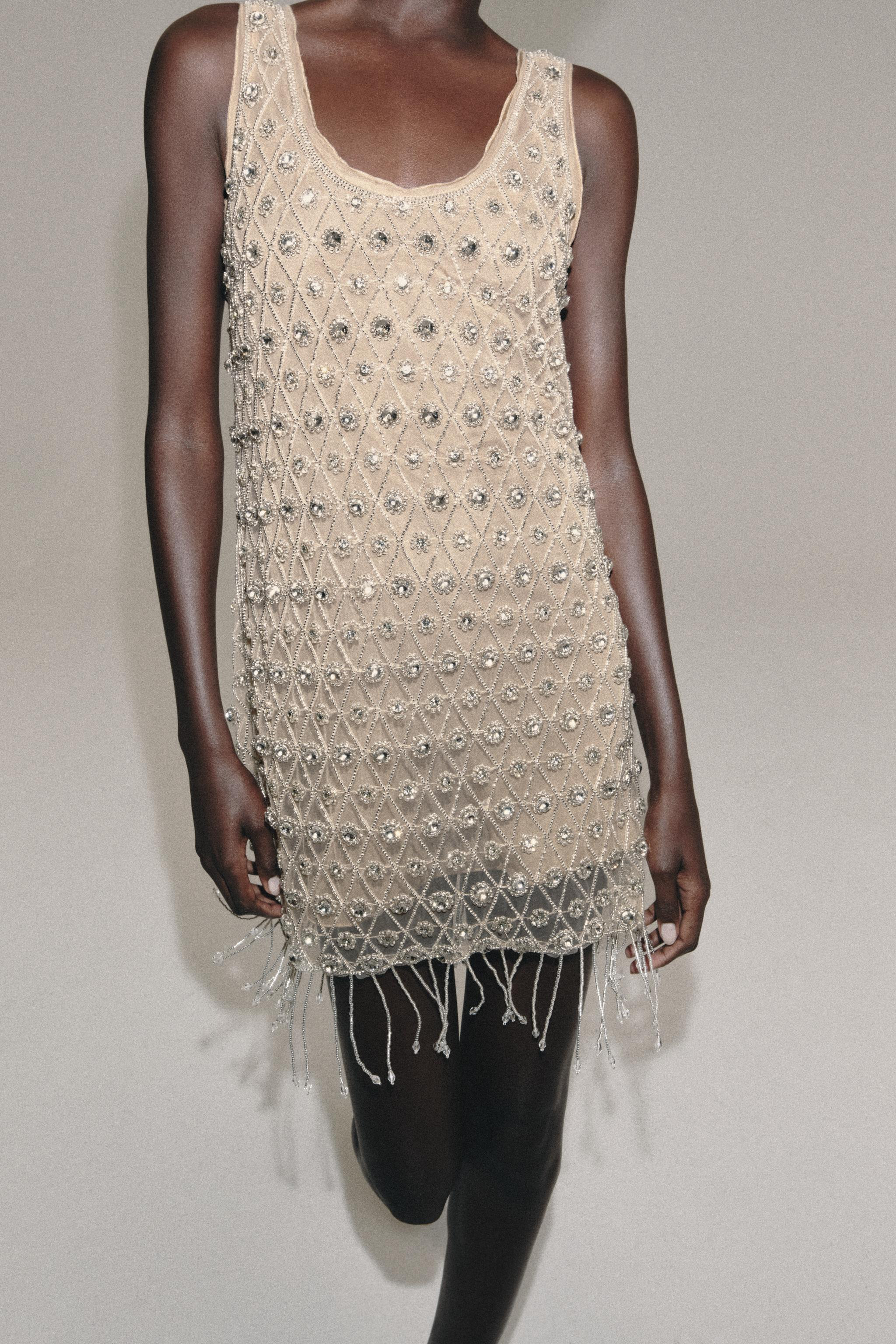 JEWEL BEADED SHORT DRESS | Zara US