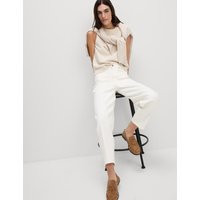 M&S Collection Women's High Waisted Carrot Leg Ankle Grazer Jeans - 12REG - Ecru, Black Mix,Ecru,Light Indigo,Medium Indigo | Marks & Spencer (UK)