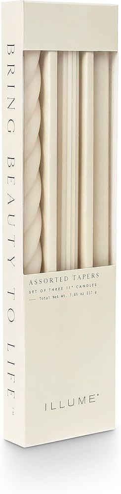 Illume Beautifully Done Unscented Assorted Candle Tapers 3-Pack, Driftwood | Amazon (US)