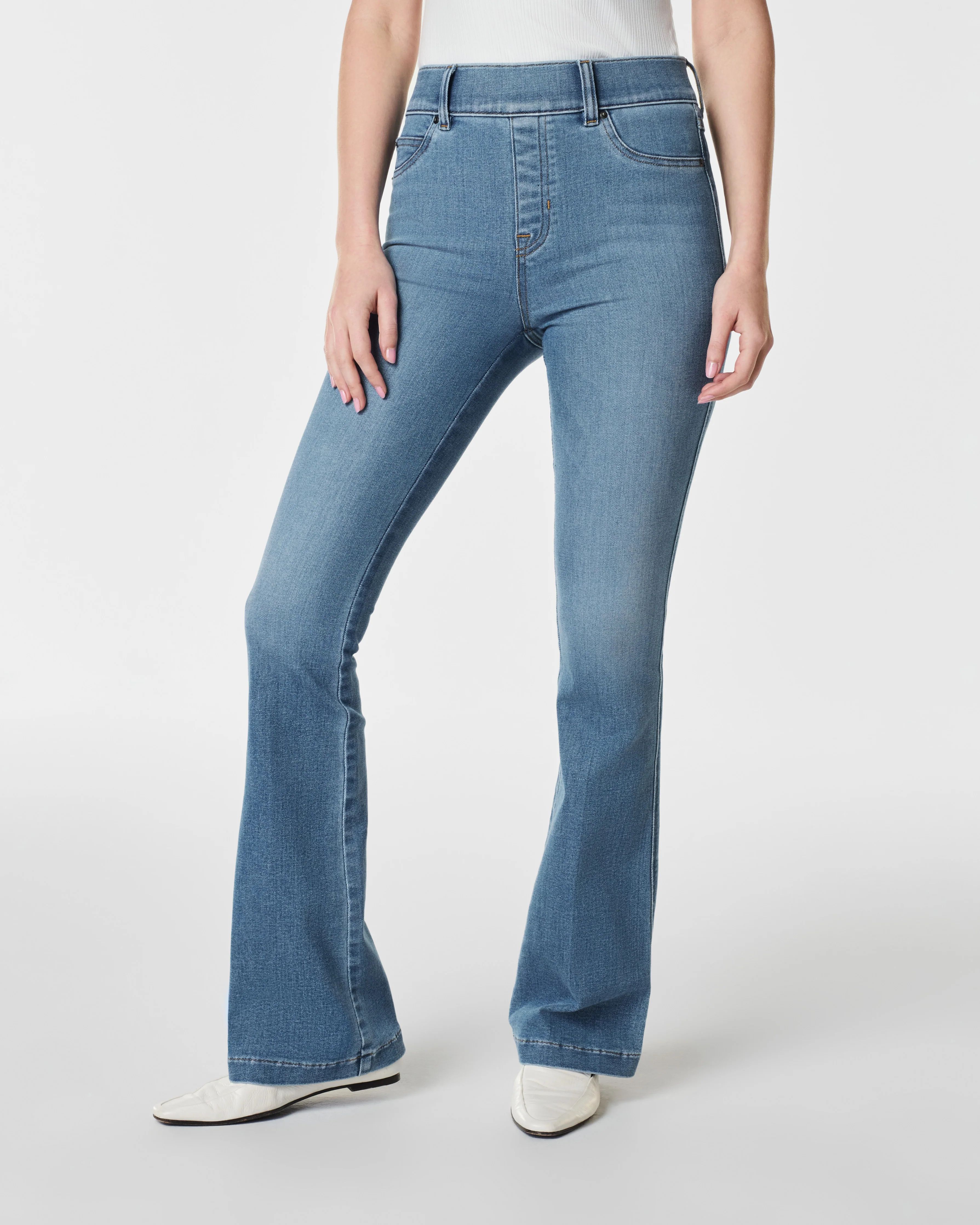 SPANXshape™ EveryWear Flare Jeans, Stonewashed Blue | Spanx