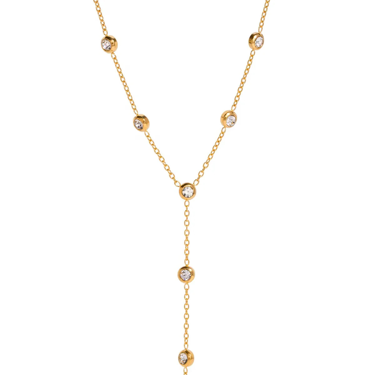Lariat Love Necklace | Garnished in Gold