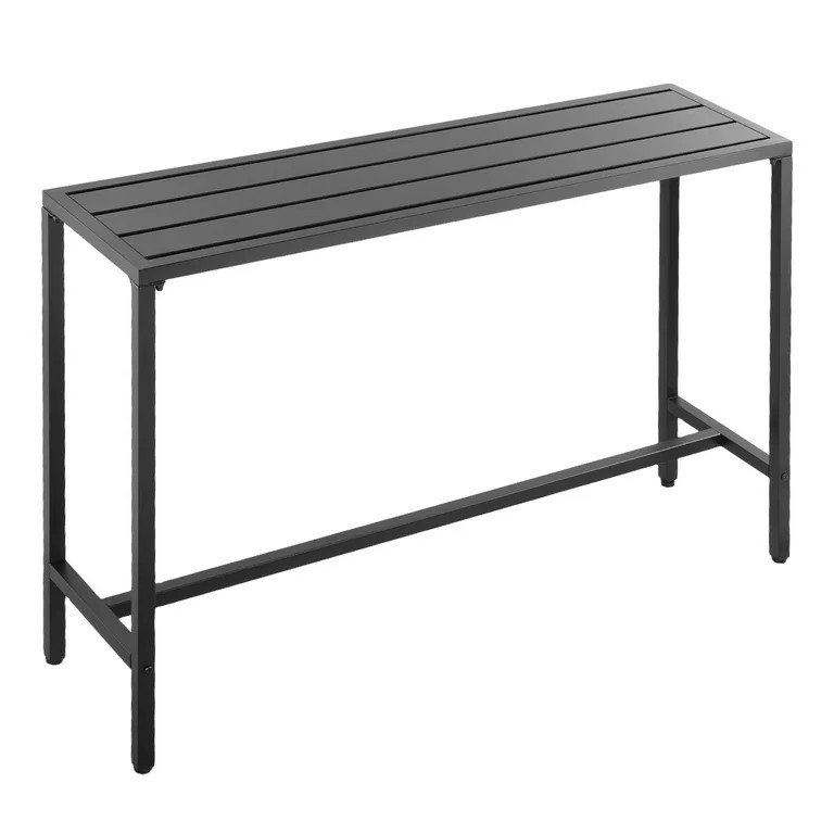 KFFKFF Outdoor Bar Table, 55 x 15 in Patio Table with Durable Top & Stable Metal Frame, Rectangul... | Walmart (US)