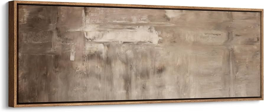 wall26 Large Framed Wall Art Canvas Print - Minimalist Taupe Abstract Neutral - Contemporary Artw... | Amazon (US)