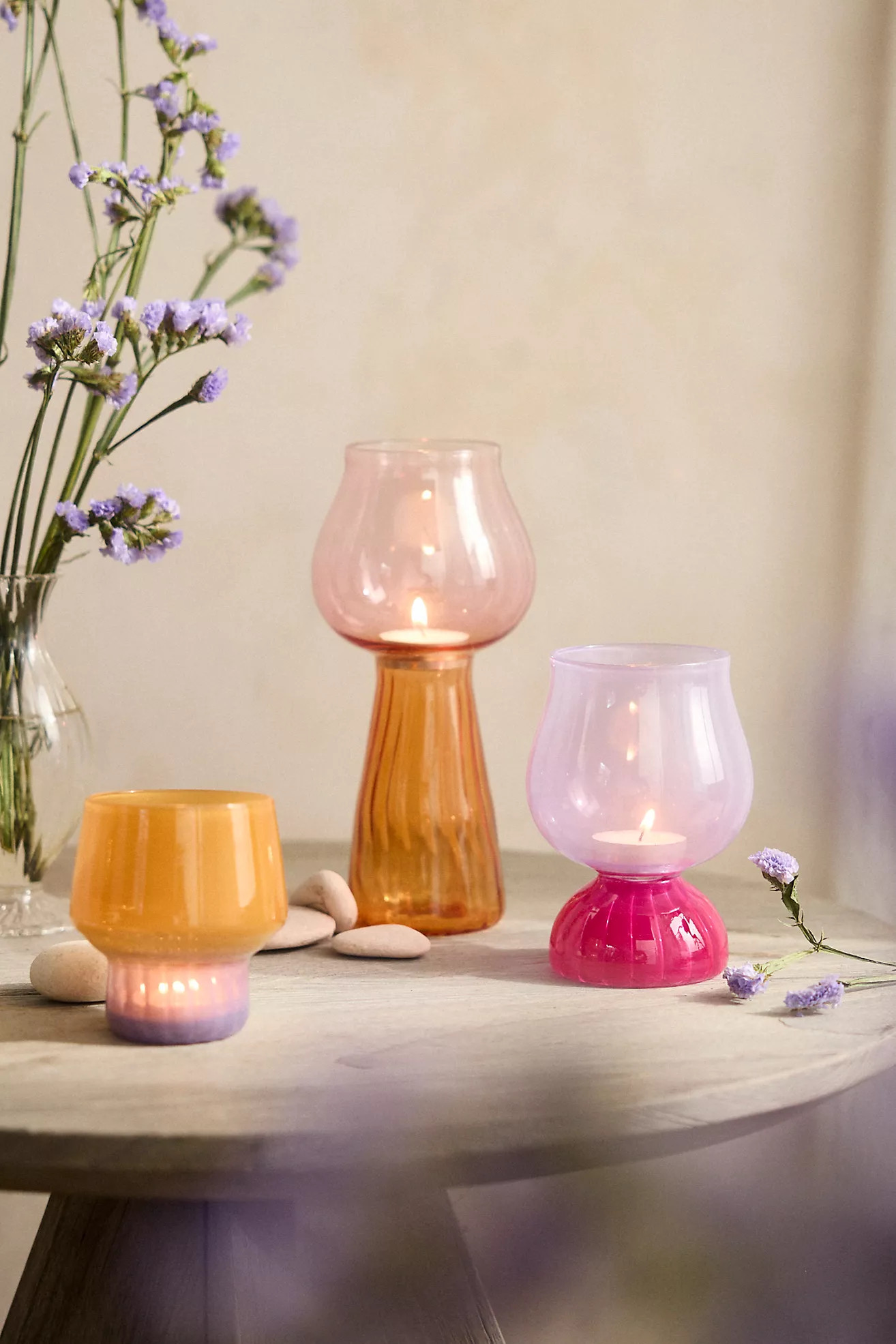 Color Pop Glass Votives, Set of 3 Warm | Terrain
