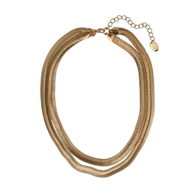 Gold Double Layer Snake Chain Necklace - Walmart.com | Walmart (US)