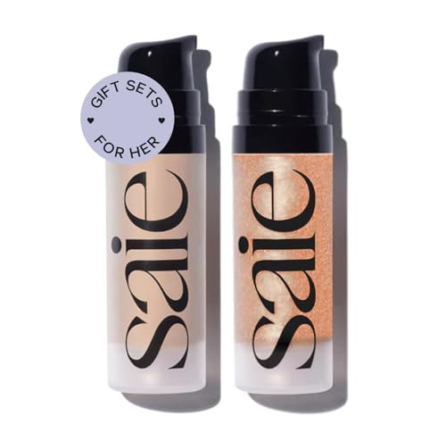 Saie Glowy Super Gel Mini Duo - Includes Warmglow + Sunglow Lightweight Illuminator for Glowing Skin, Wear Alone or Under Makeup (2 Products, 0.5 oz Each) | Amazon (US)