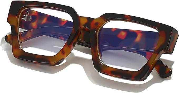 AIEYEZO Square Thick Frame Glasses for Women Men Fashion Blue Light Glasses Trendy Chic Computer ... | Amazon (US)