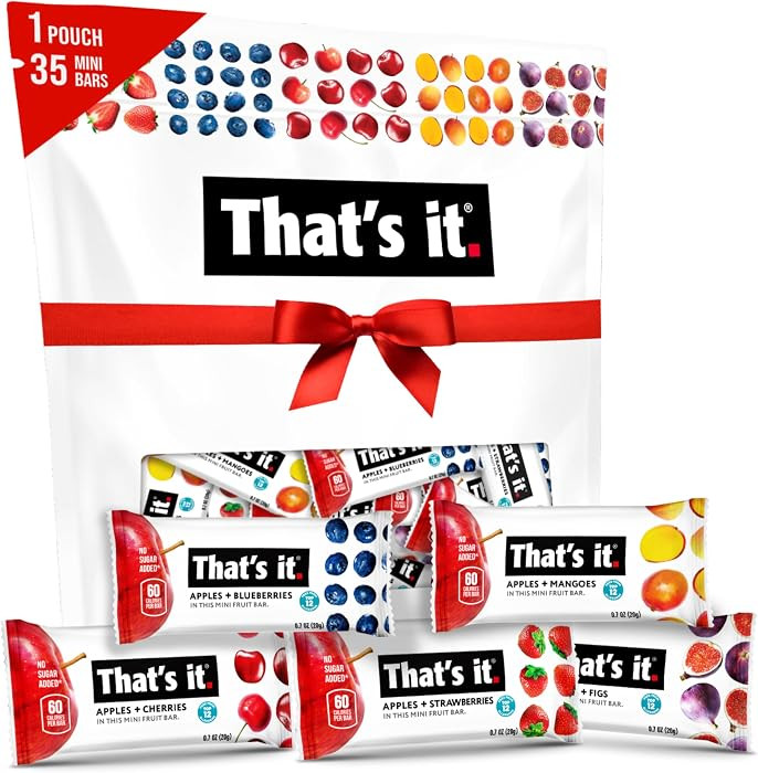 That's it. Mini Fruit Bars (Variety 35 Pack) No Sugar Plant-Based, Vegan & Gluten Free, Breakfast... | Amazon (US)