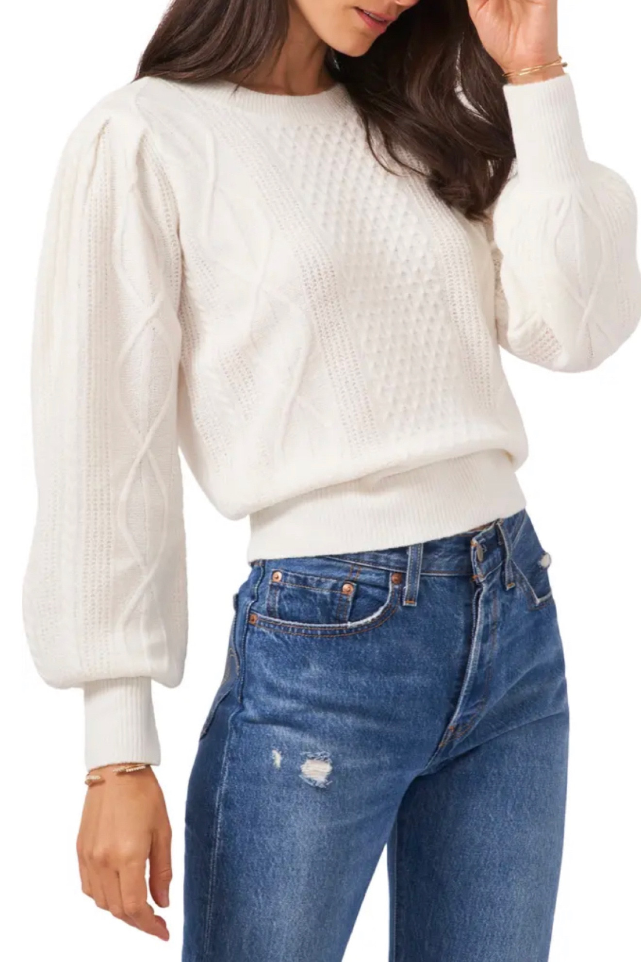 Variegated Cables Crew Sweater

#LTKunder100 #LTKfit #LTKSeasonal