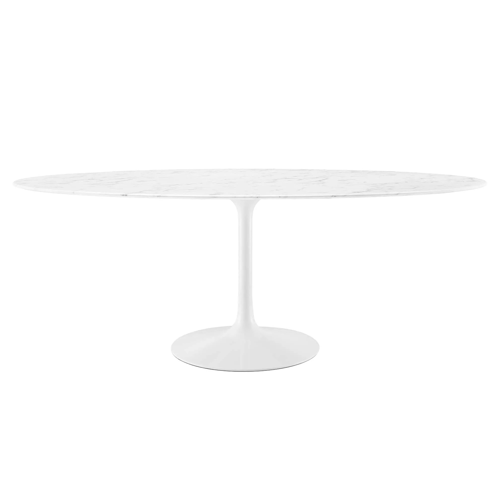 Modway Lippa 78 Inch Oval Faux Marble Dining Table in White one_size | EEI-1659-WHI | Lowe's