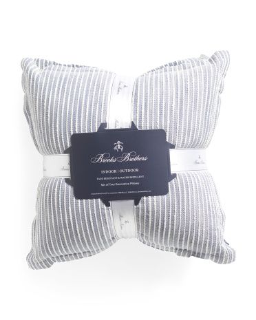 Set Of 2 18x18 Outdoor Striped Pillows | TJ Maxx