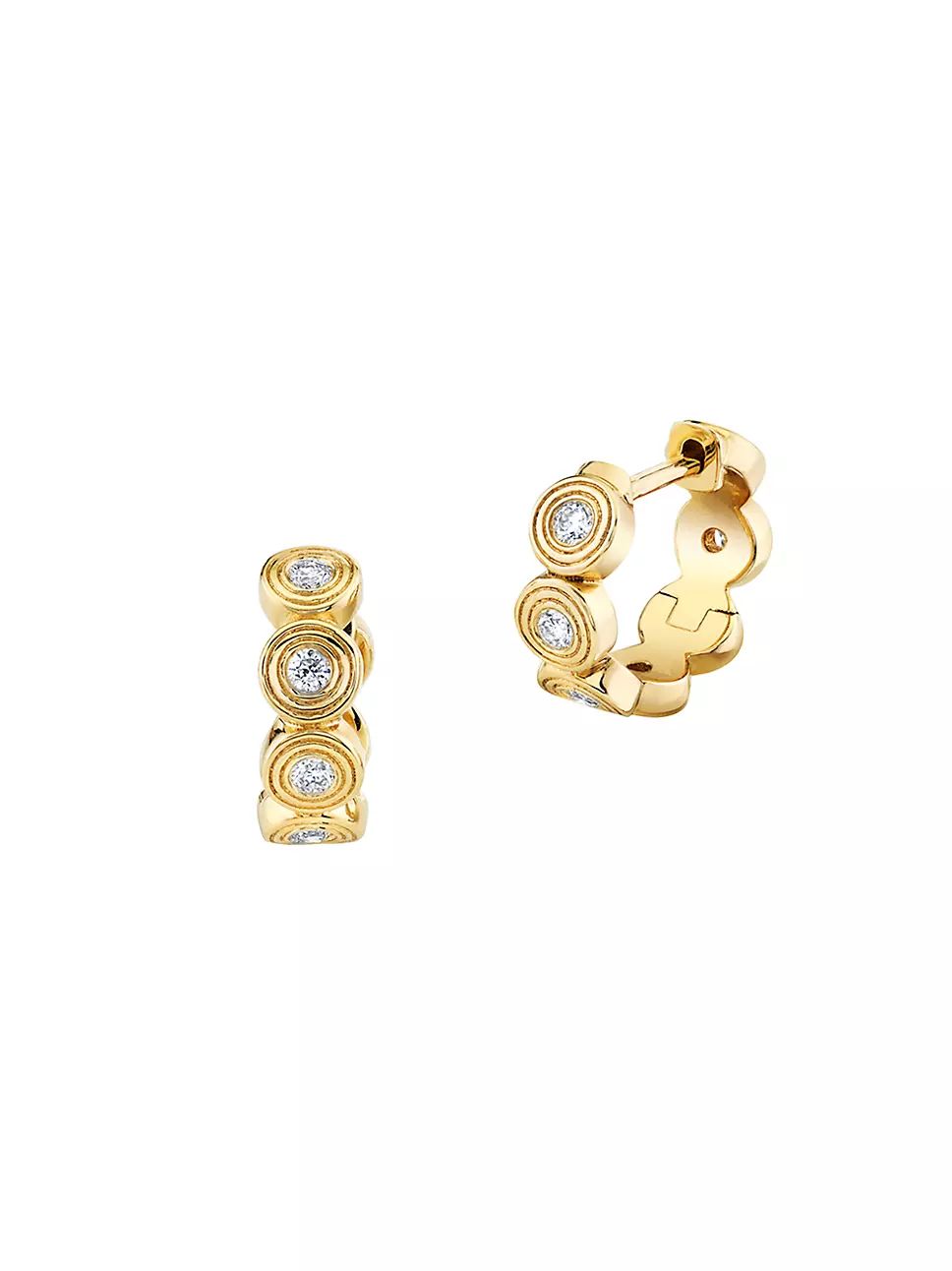 14K Gold & 0.26 TCW Diamond Huggie Earrings | Saks Fifth Avenue