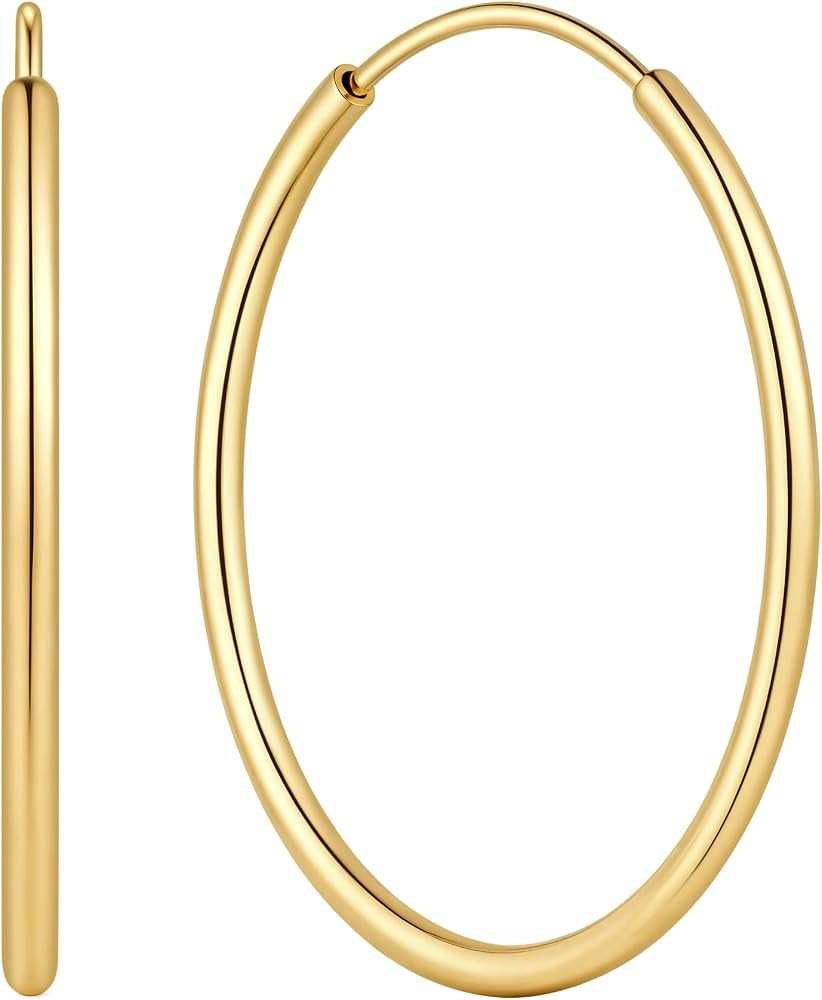Gold Earrings for Women 14K Gold Hoop Earrings for Women | Amazon (US)