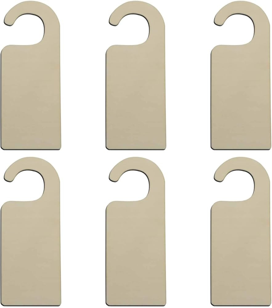 JANOU 6pcs Unfinished Wood Door Sign Blank Wooden Hanger Plaque DIY Craft Project Message Notes M... | Amazon (US)