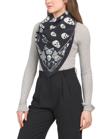 Made In Italy Silk Butterfly Multiskull Scarf | TJ Maxx