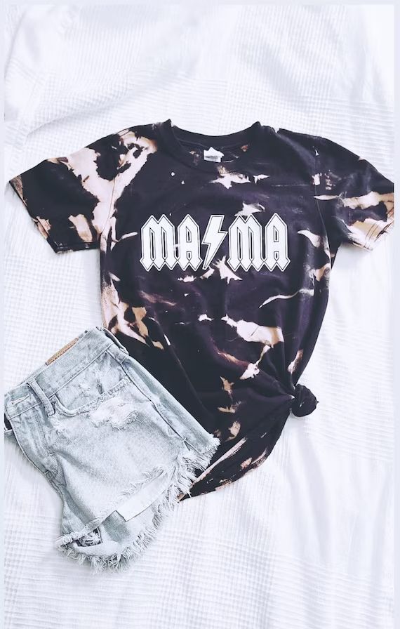 Distressed Acid Washed Mama Shirt//bleached Tshirt//bleached | Etsy | Etsy (US)