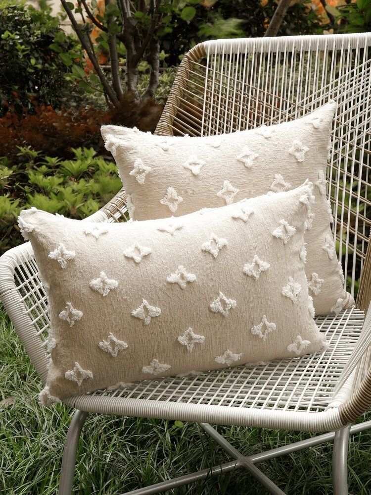 1pc Tufted Outdoor Waterproof Cushion Cover Without Filler, Modern Throw Pillow Cover, Pillow Ins... | SHEIN