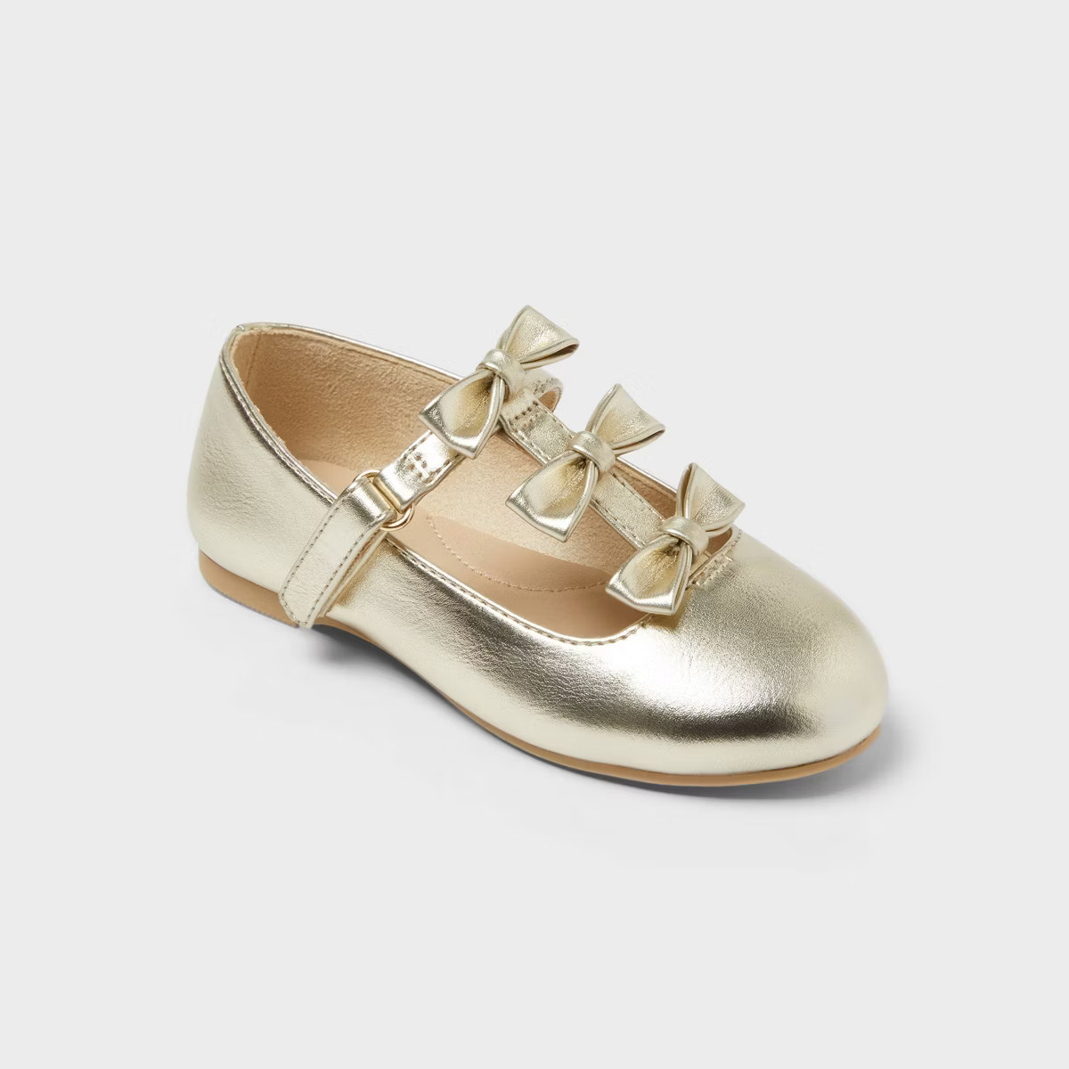 Toddler Girls' Eliana Mary Jane Flats - Cat & Jack™ Gold | Target